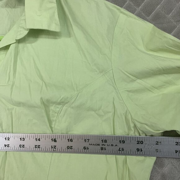Quizz Again Womens L Shirt Light Green Button Up 3/4 Sleeve Eclectic Minimalist - Picture 8 of 16